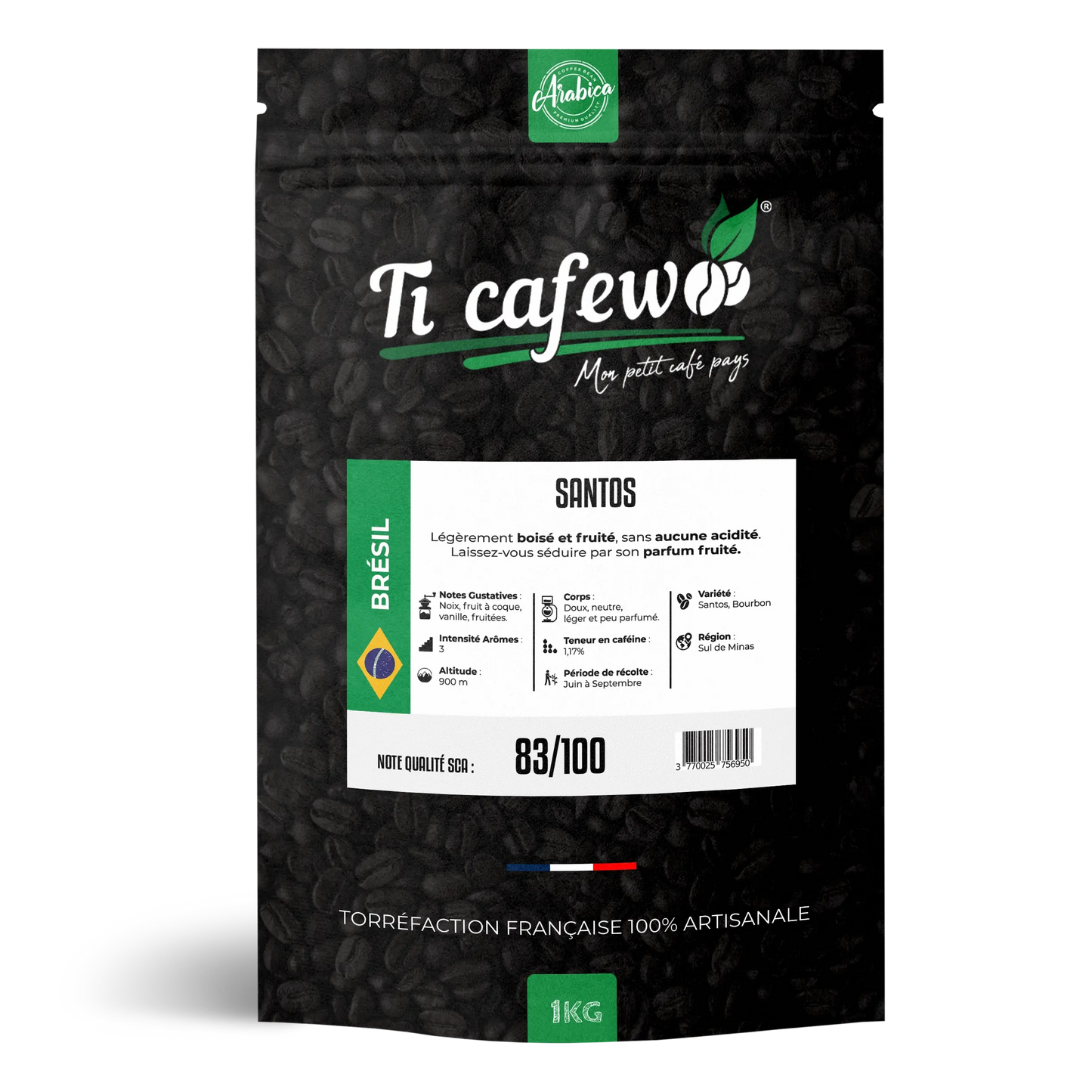Brésil Santos - Café 100% Arabica - Torréfaction Médium