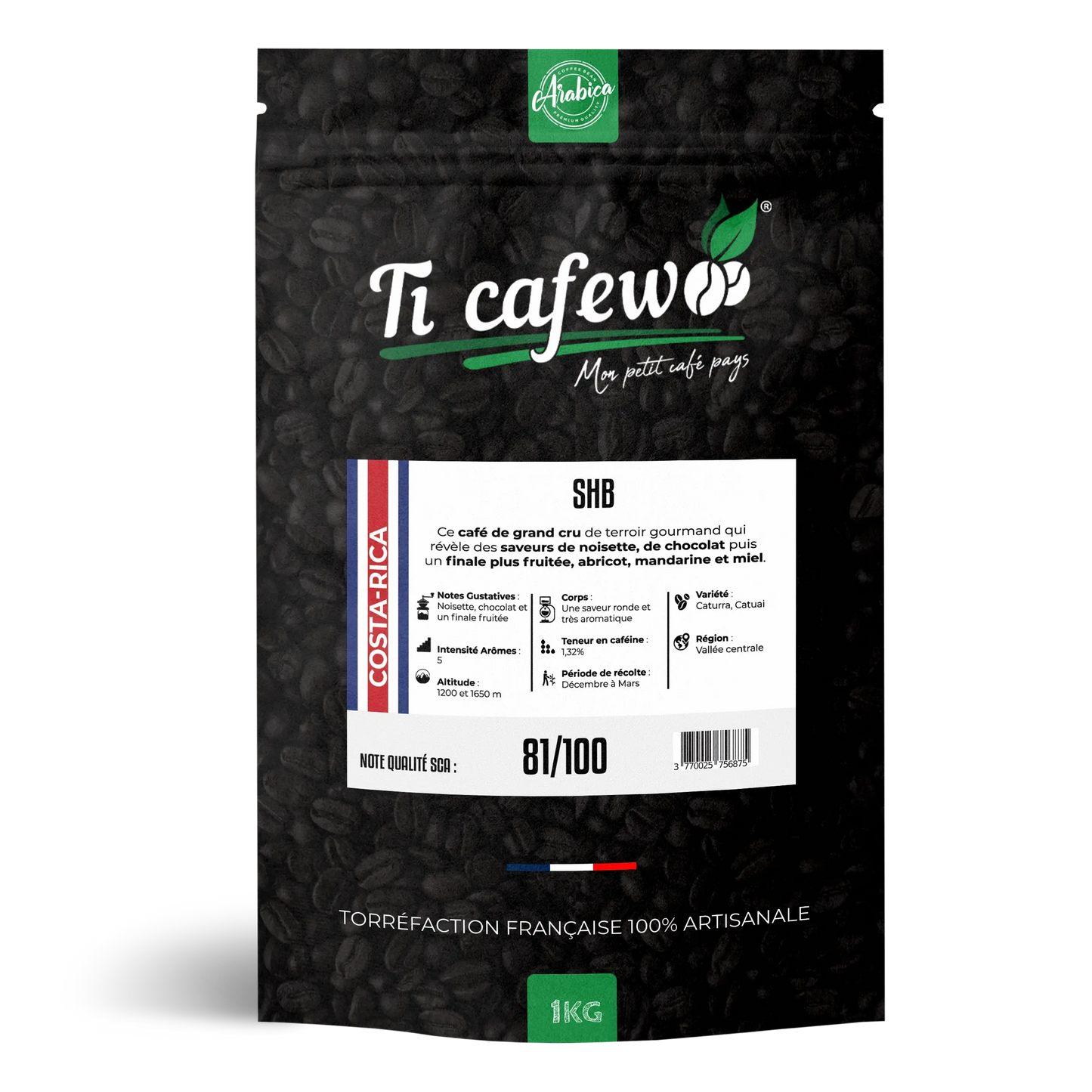 Café Costa Rica SHB - 100% Arabica - Torréfaction Médium Ti Cafew