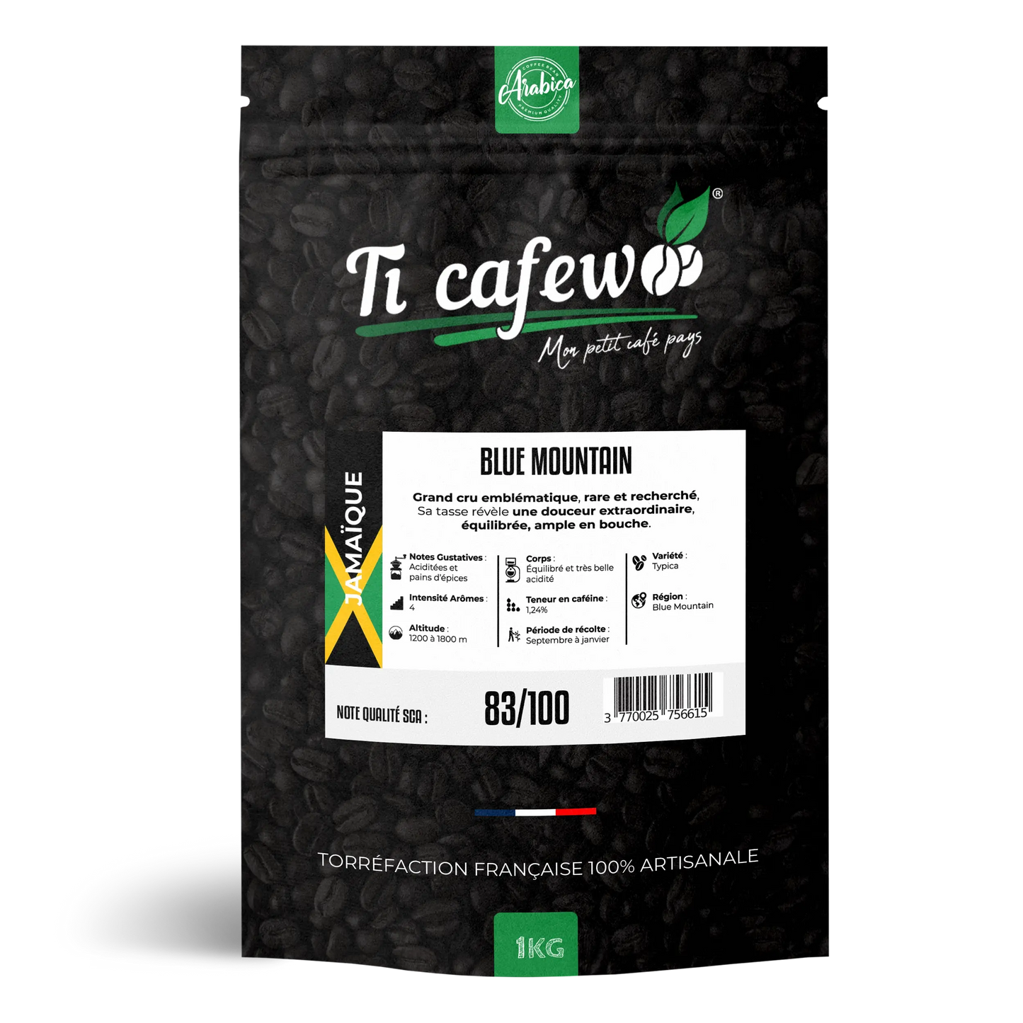 Café Jamaïque Blue Mountain - 100% Arabica - Torréfaction Médium Ti Cafew