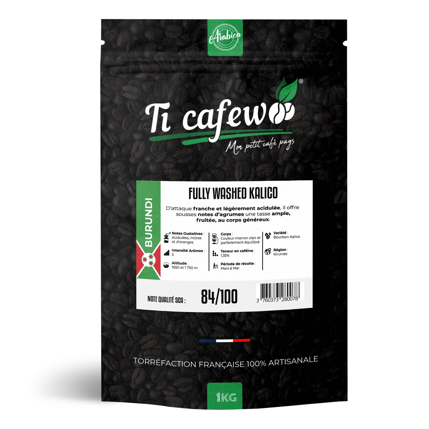 Café Kalico du Burundi - 100% Arabica - Torréfaction Médium Ti Cafew