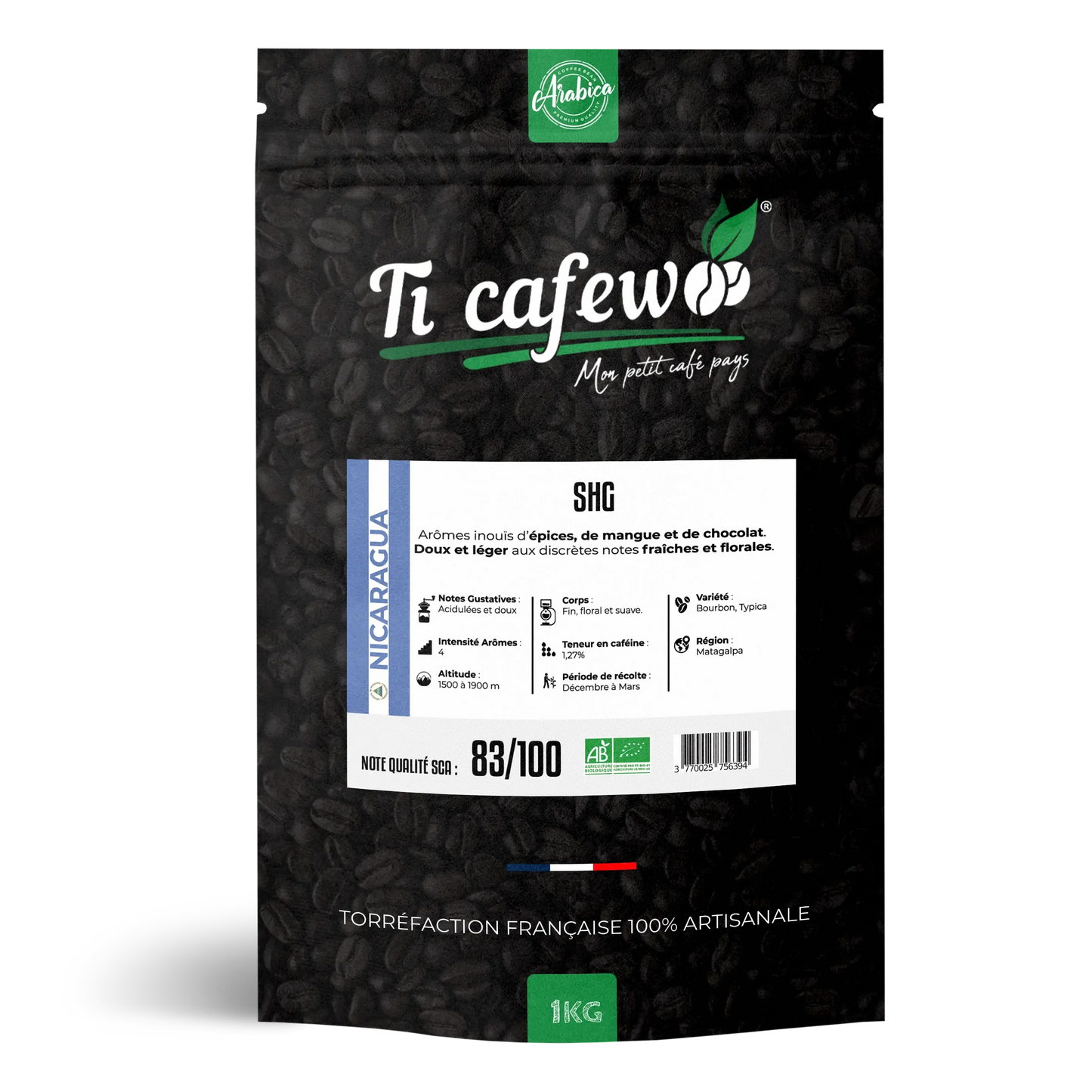 Nicaragua SHG BIO - Café 100% Arabica - Torréfaction Médium