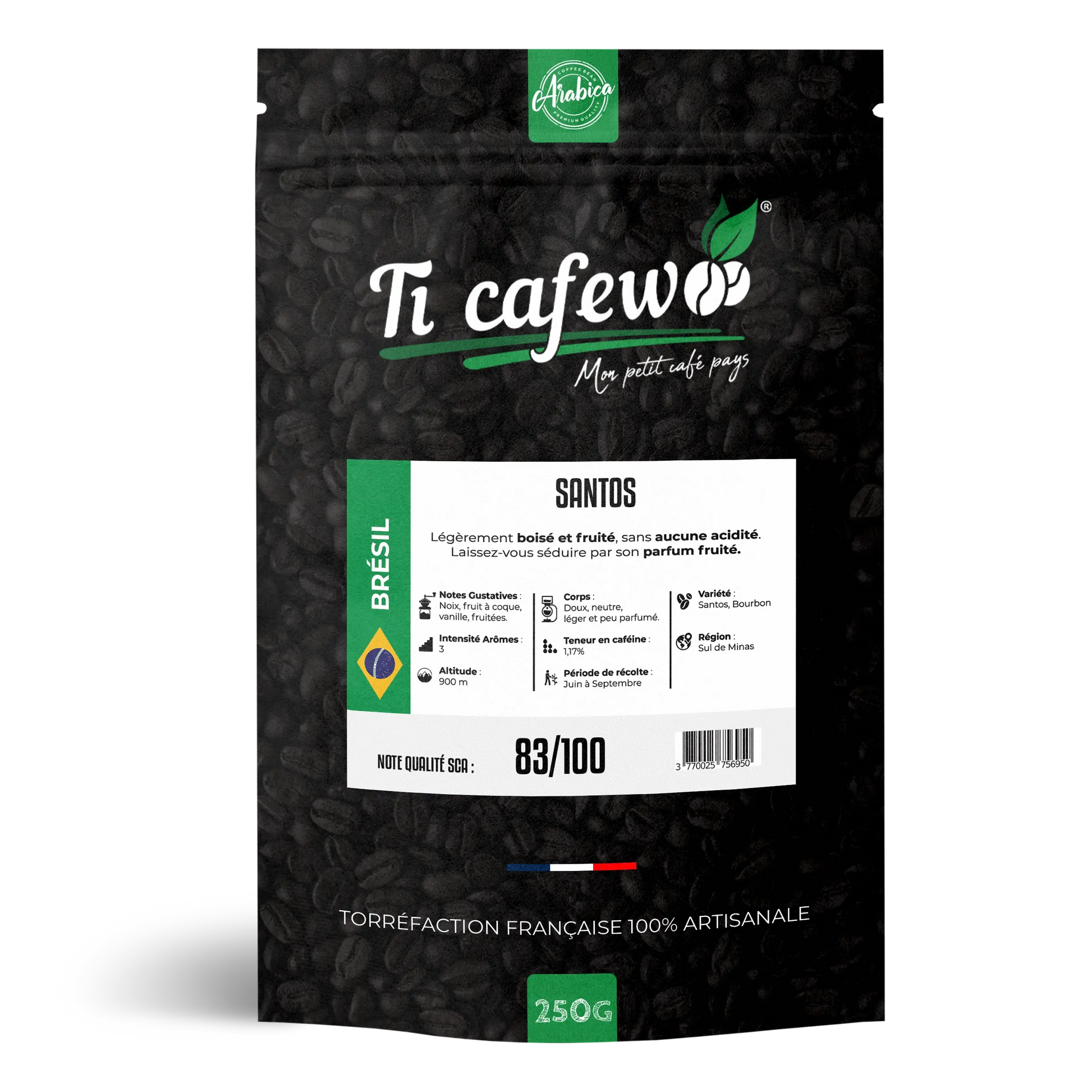 Brésil Santos - Café 100% Arabica - Torréfaction Médium 