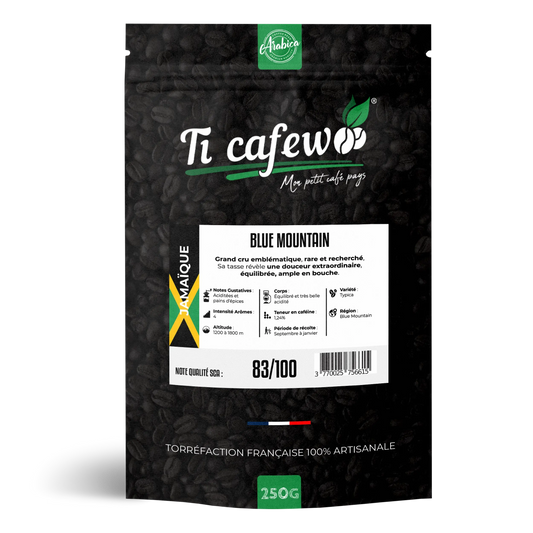 Café Jamaïque Blue Mountain - 100% Arabica - Torréfaction Médium  Ti Cafew