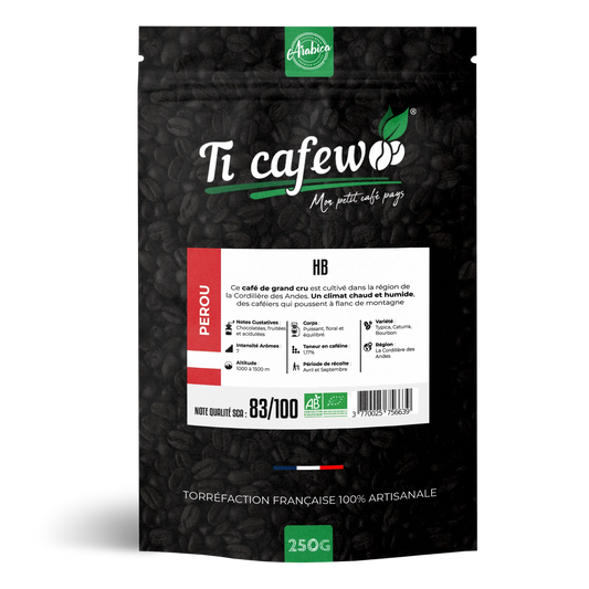 Café Pérou HB BIO - 100% Arabica - Torréfaction Médium  Ti Cafew